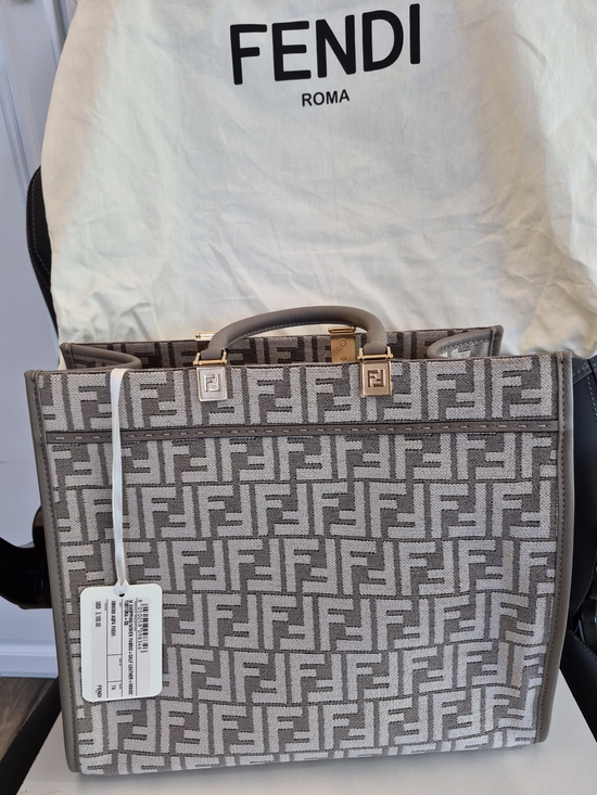 Fendi Handbags - Fendi Roma FF Logo Sunshine Tote in Taupe NWT